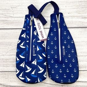 Portable Wine Champagne Koozies Set Coastal